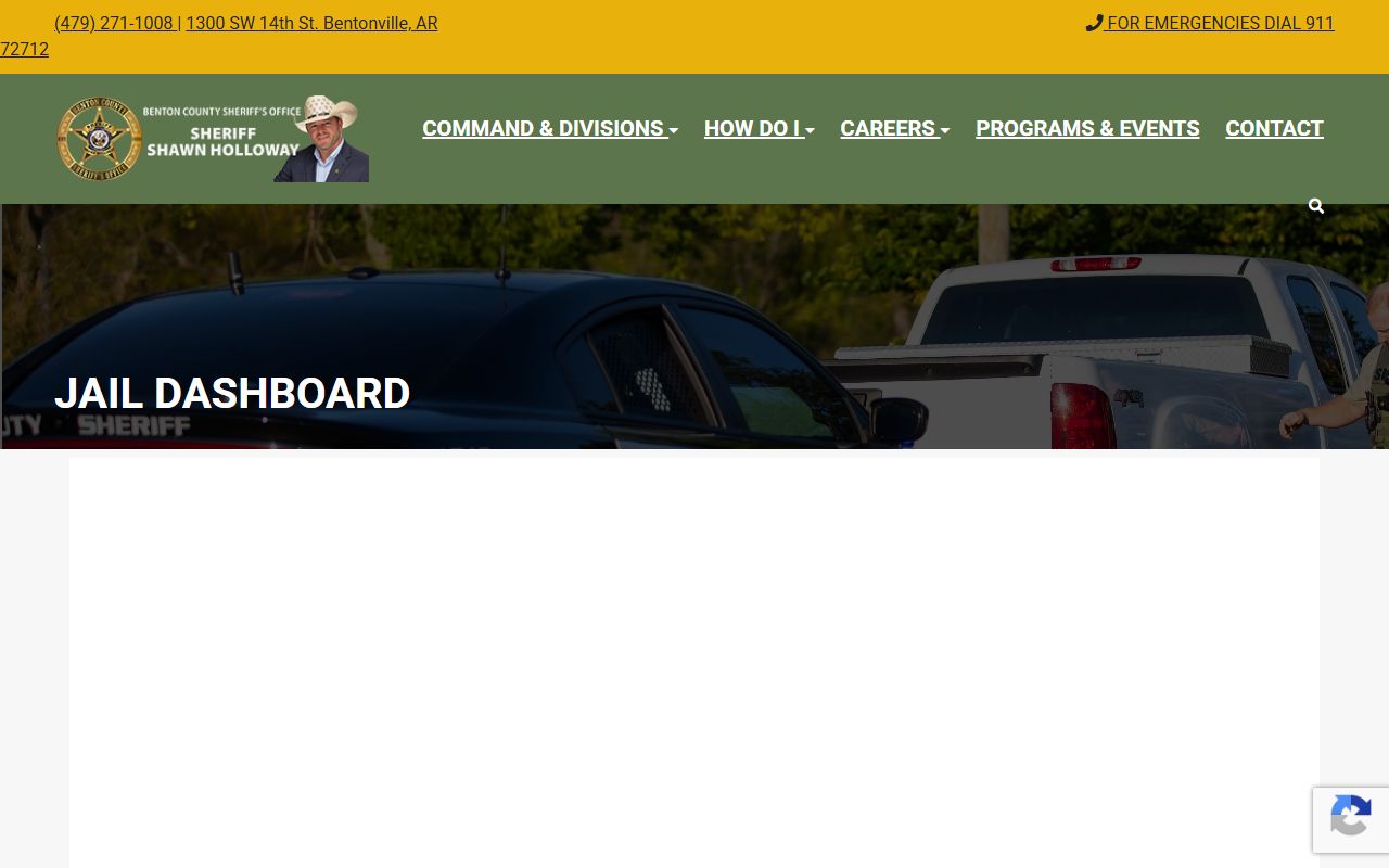 Benton County 72 Hour Booking live jail dashboard