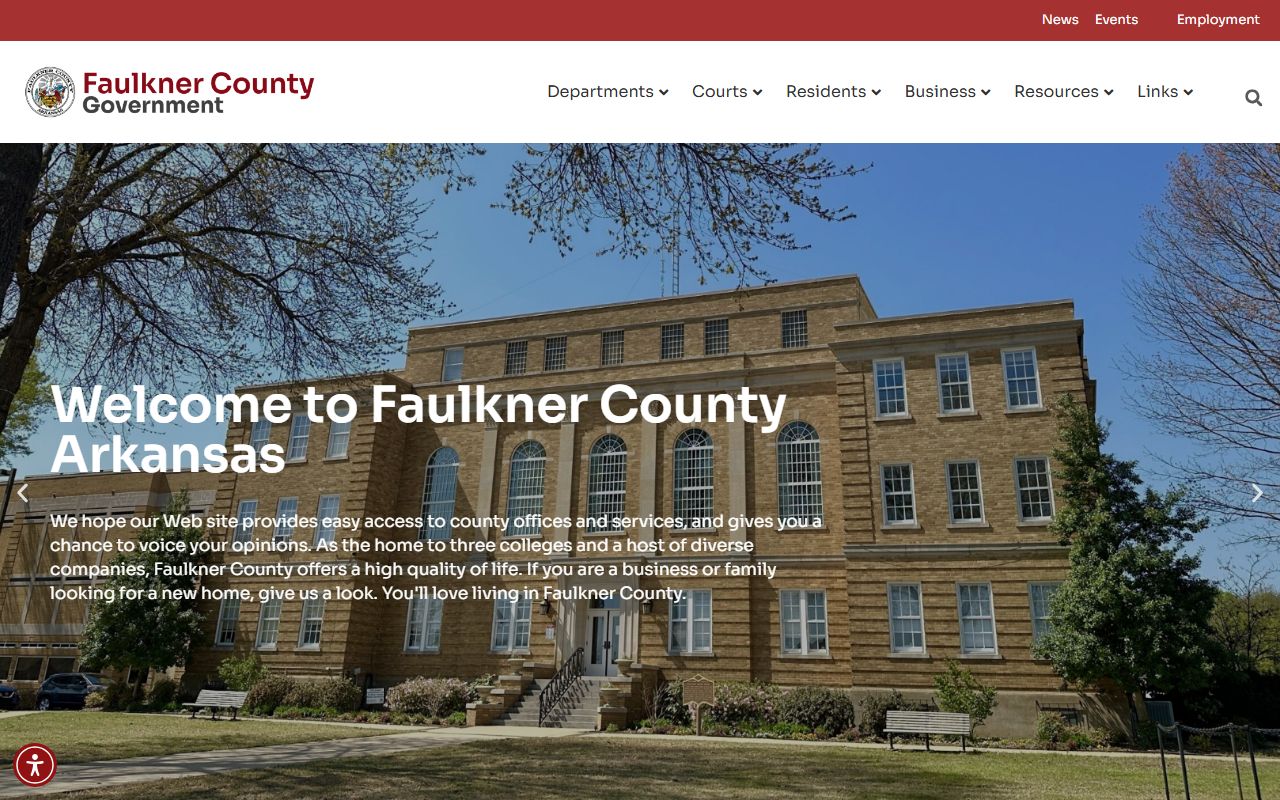 Faulkner County 72 Hour Booking sheriff office page