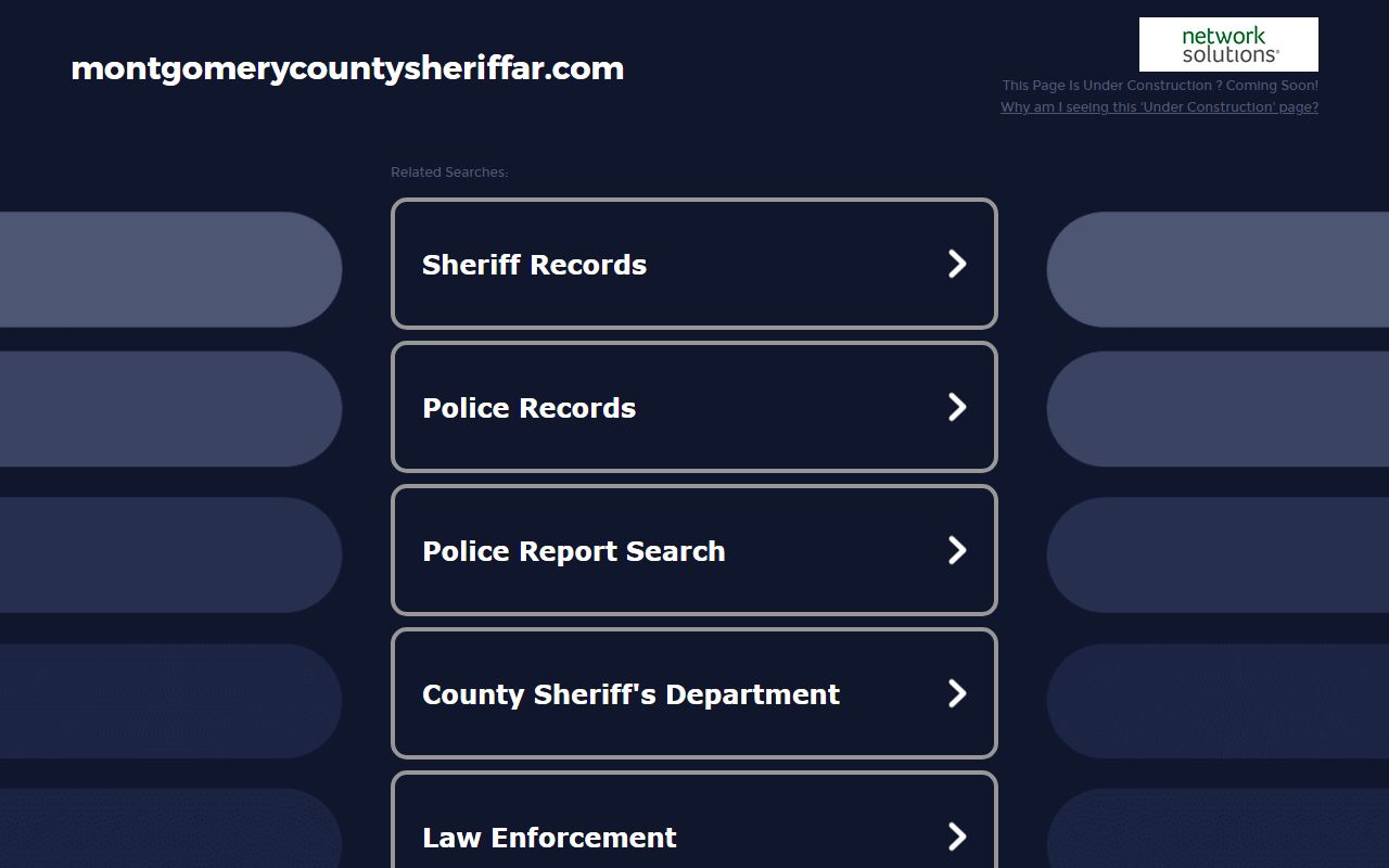 Montgomery County 72 Hour Booking sheriff office home page