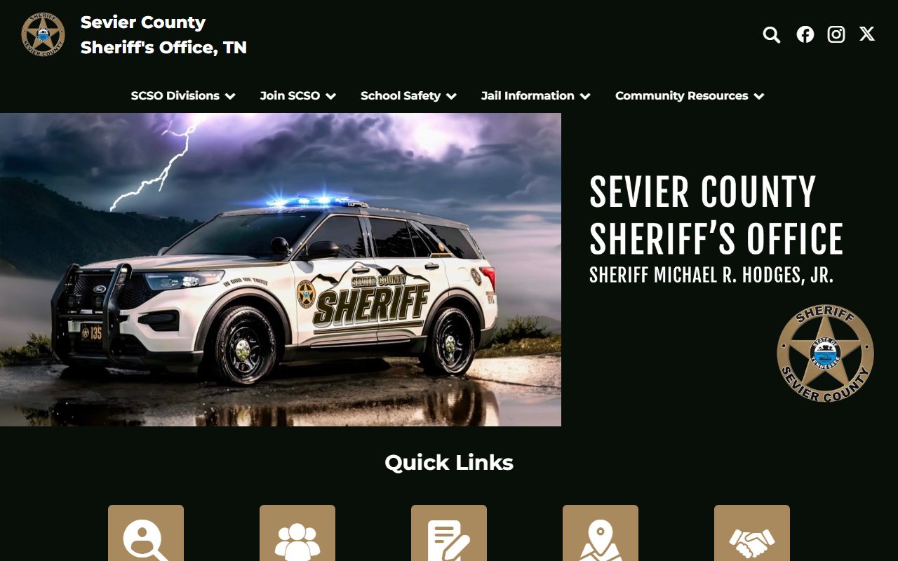 Sevier County 72 Hour Booking sheriff office home page